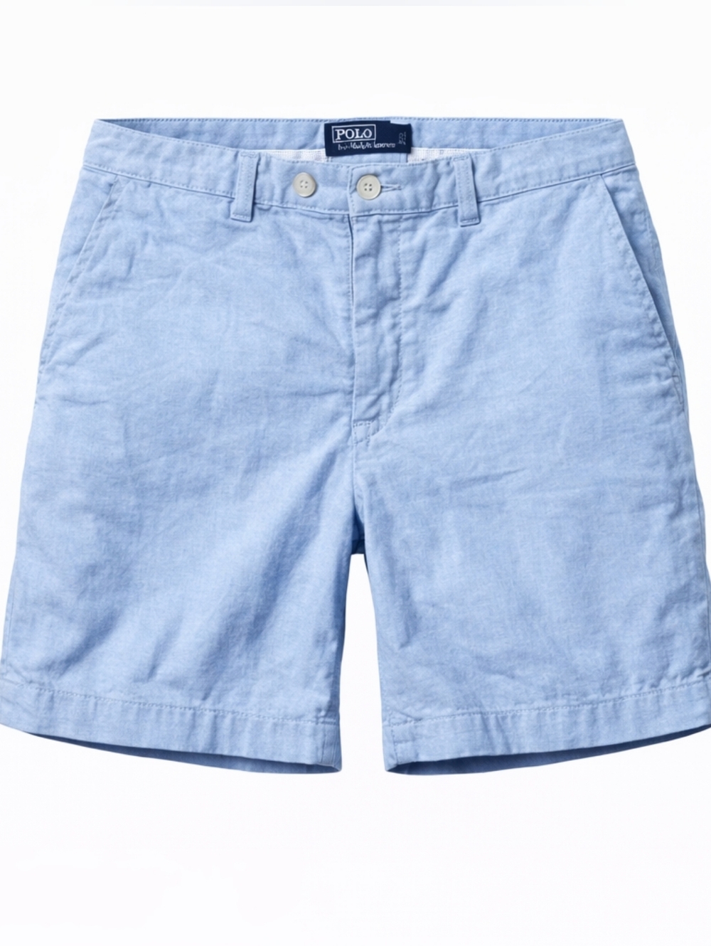 Polo Ralph Lauren Light Blue Flat-Front Cotton Shorts - Picture 1 of 5